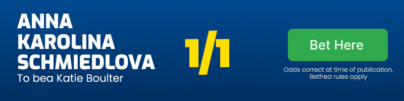 Anna karolina schmiedlova to beat boulter at 1/1