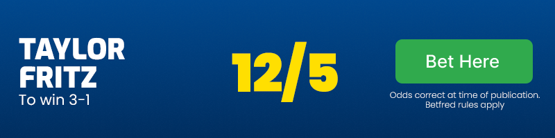 Taylor fritz to win 3-1 at 12/5