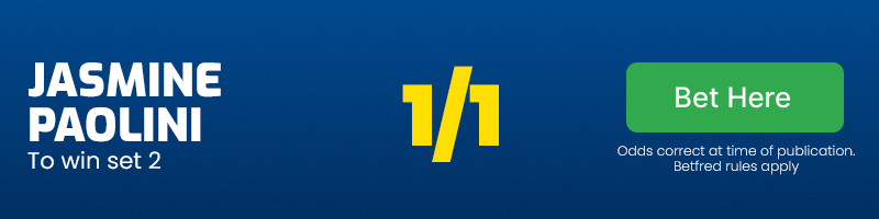 Jasmine paolini to win set 2 at 1/1