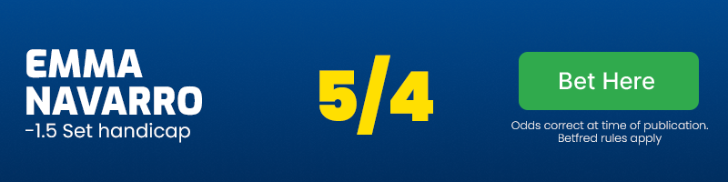 Emma navarro -1. 5 set handicap at 5/4