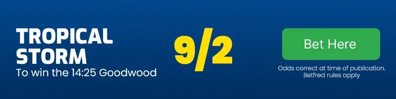 Tropical storm to win the 14. 25 goodwood at 9-2