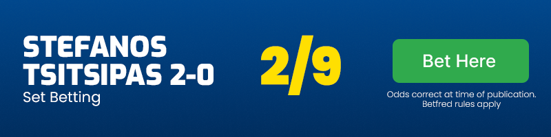 Tsitsipas to win 2-0 at 2-9