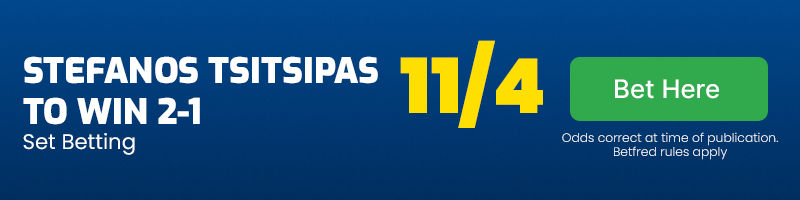 Tsitsipas to win 2-1 at 11-4