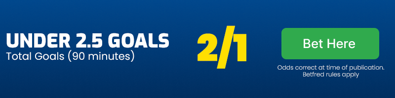 Under 2. 5 goals at 2-1