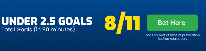 Under 2. 5 goals at 8-11