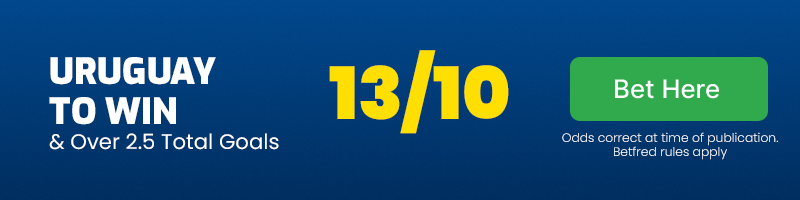 Uruguay to beat canada & over 2. 5 total goals @ 13-10