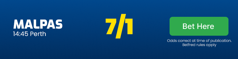 Malpas to win 14. 45 perth @ 7-1