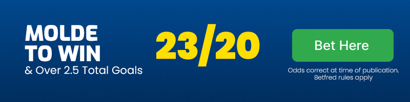 Molde to beat silkeborg & over 2. 5 total goals @ 23-20