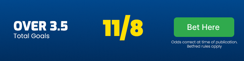 Over 3. 5 total goals in rigas fs vs bodo-glimt @ 11-8