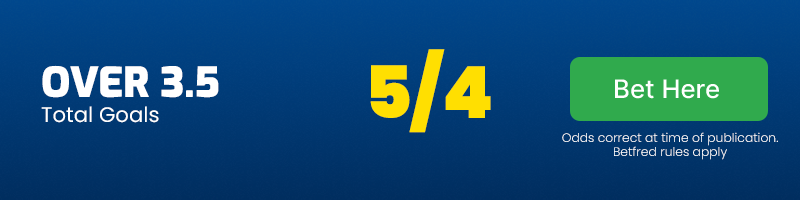 Over 3. 5 total goals in wolves vs west ham @ 5-4