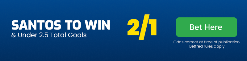 Santos to beat coritiba & under 2. 5 total goals @ 2-1 - football bet of the day tuesday july 23 2024