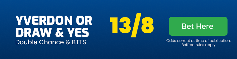 Yverdon sport or draw & btts yes vs zurich @ 13-8