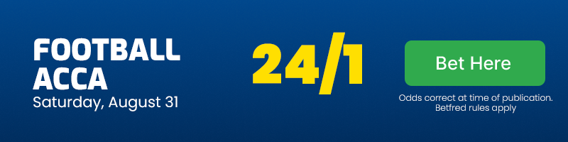 24-1 football accumulator saturday august 31 2024