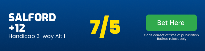 Salford +12 @ 7/5