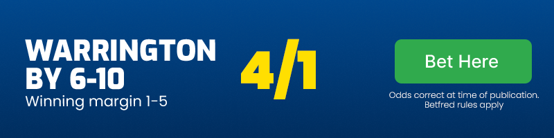 Warrington by 6-10 @ 4/1