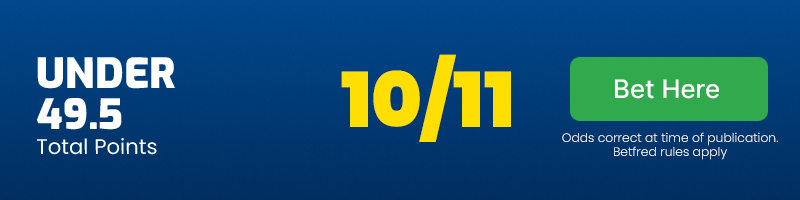 Under 49. 5 points @ 10/11