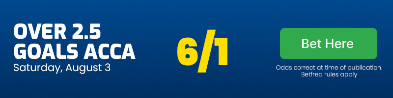 Over 2. 5 goals acca at 6/1