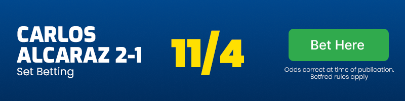 Alcaraz 2-1 at 11-4