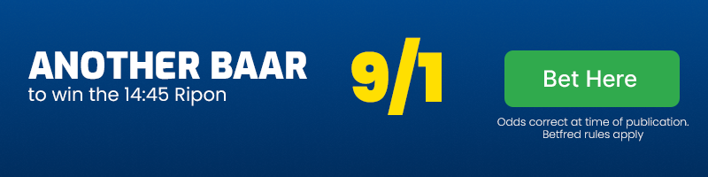 Another baar to win 14. 45 ripon at 9-1