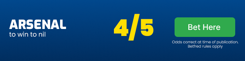 Arsenal to win to nil at 4-5