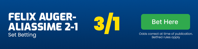 Auger-aliassime to win 2-1 at 3-1