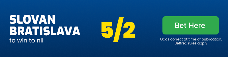 Bratislava to win to nil at 5-2