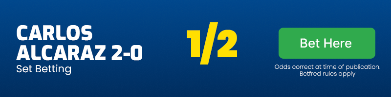 Carlos alcaraz 2-0 at 1-2