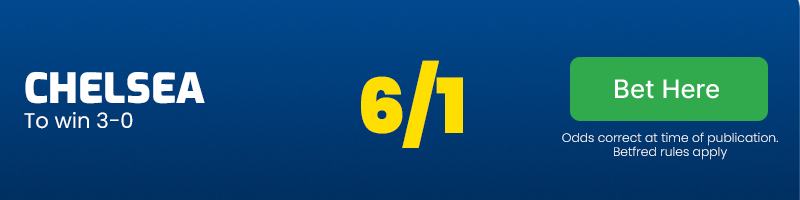 Chelsea to win 3-0 at 6/1