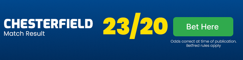 Chesterfield to win at 23-20