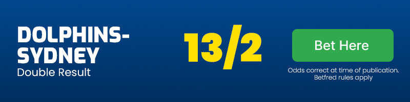 Dolphins-sydney double result at 13-2 Dolphins-sydney double result at 13-2