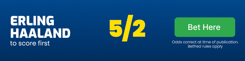 Erling haaland to score first at 5-2