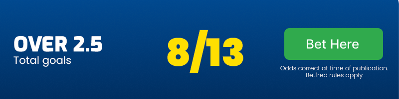 Over 2. 5 goals at 8/13