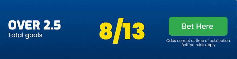 Over 2. 5 goals at 8/13