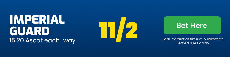 Imperial guard 15. 20 ascot each-way