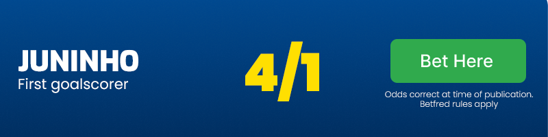 Juninho first goalscorer at 4/1