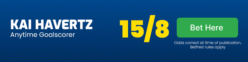 Kai havertz to score anytime at 15-8