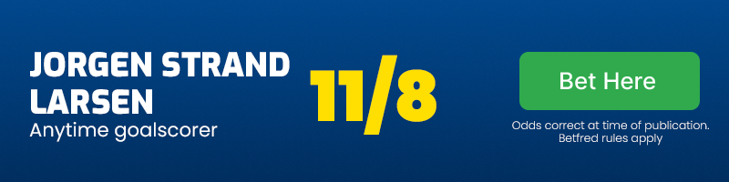 Larsen anytime goalscorer at 11/8