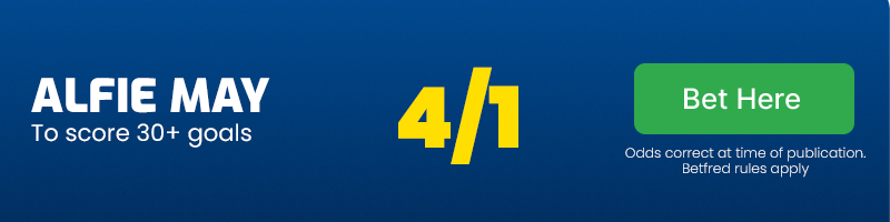 Alfie may to score 30+ goals at 4/1