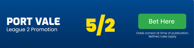 Port vale at 5/2