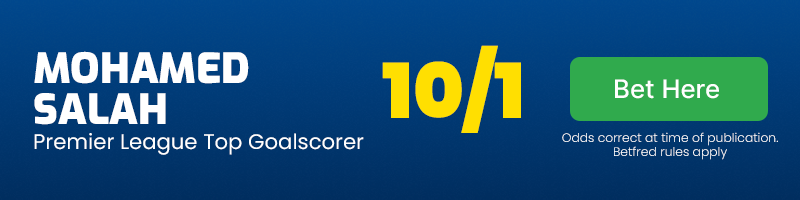 Salah to win top gs at 10-1 Salah to win top gs at 10-1