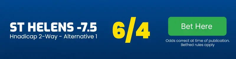 St helens -7. 5 vs hull fc at 6-4