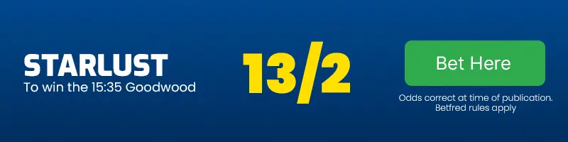 Starlust to win the 15. 35 goodwood at 13-2