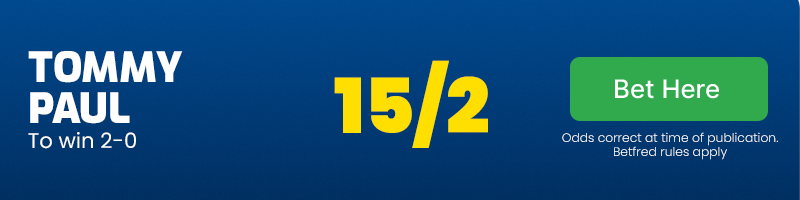 Paul to win 2-0 at 15/2
