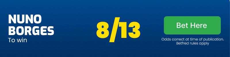 Nuno borges to win at 8/13