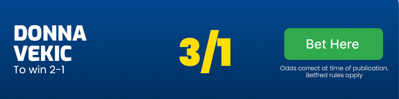 Vekic to win 2-1 at 3/1