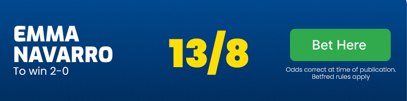 Emma navarro to win 2-0 at 13/8