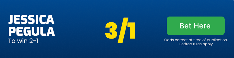 Pegula to win 2-1 at 3/1
