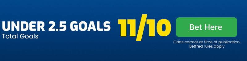 Under 2. 5 goals at 11-10