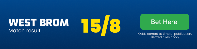 West brom to win at 15/8