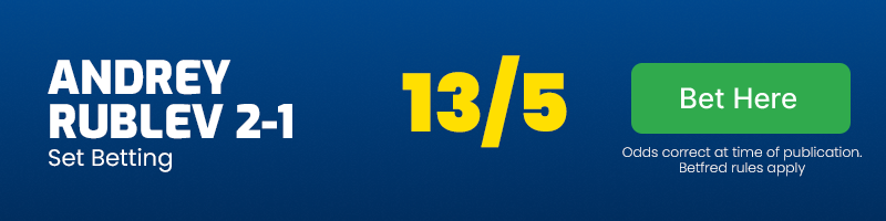 Andrey rublev to beat brandon nakashima 2-1 @ 13-5
